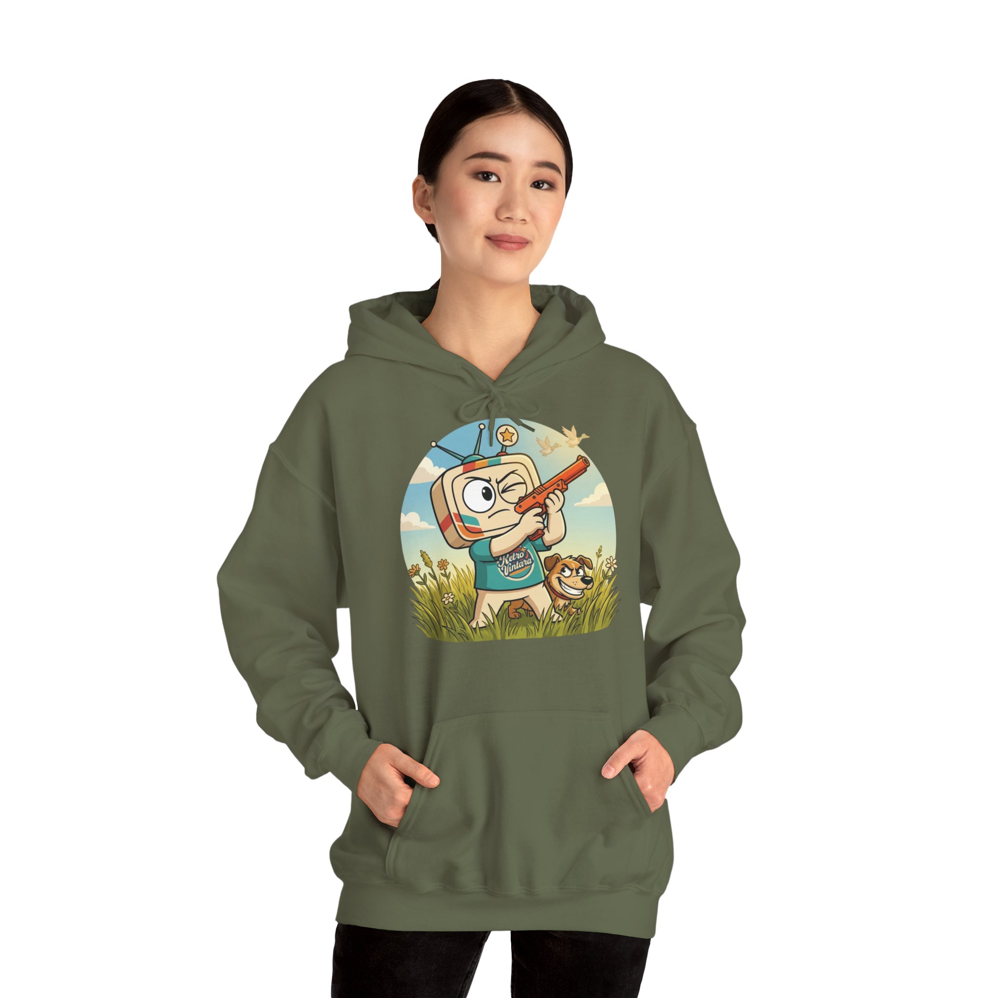 Retro Gaming Hoodie — Duck Season — Vinty the Time Traveller — Duck Hunt Nostalgia Hoodie - Image 12