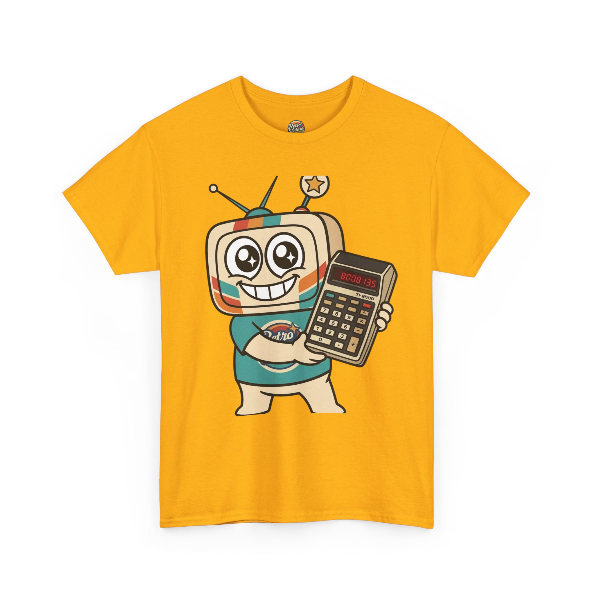 Retro Funny T-Shirt — BOOBIES — Vinty the Time Traveller — Calculator Humour Nostalgia Tee - Image 9