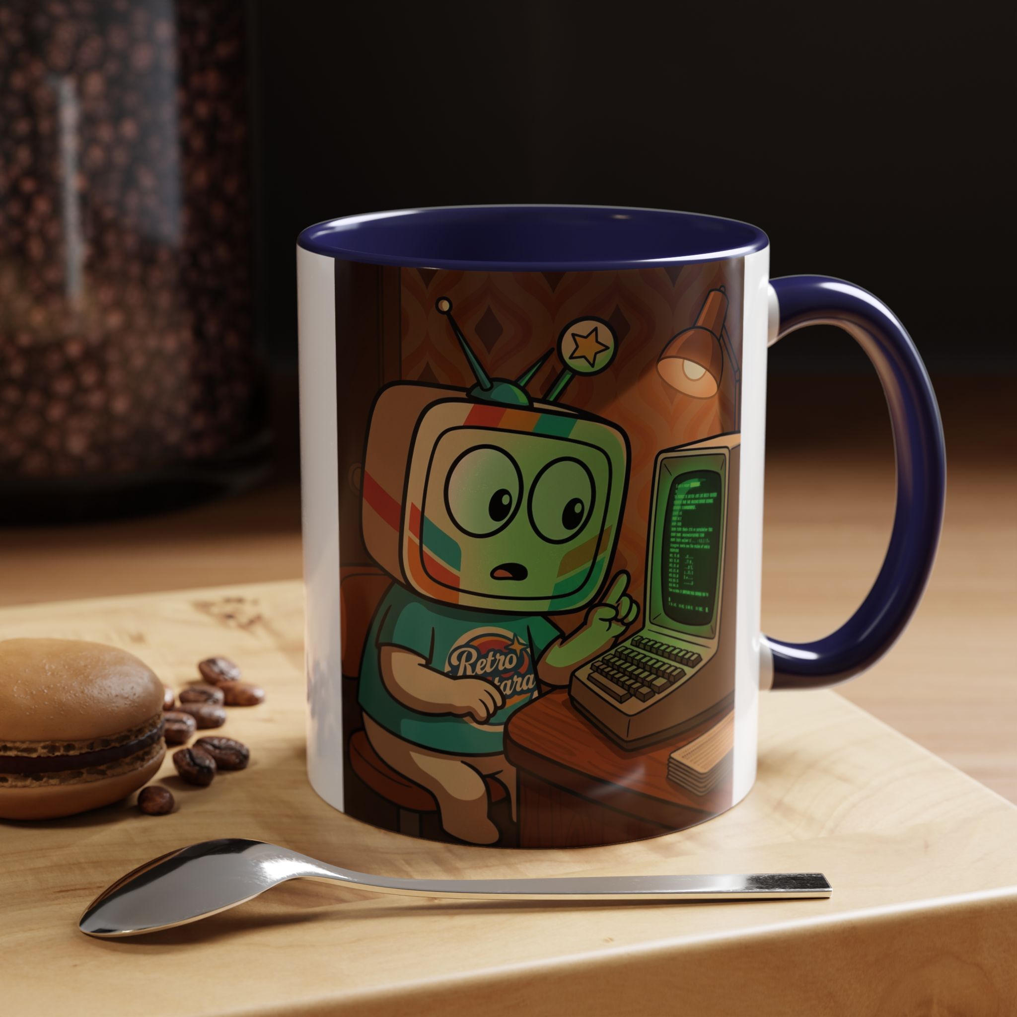 Retro Gaming Mug — You Are In A Dark Room — Vinty the Time Traveller — Text Adventure Coffee Mug - Image 3