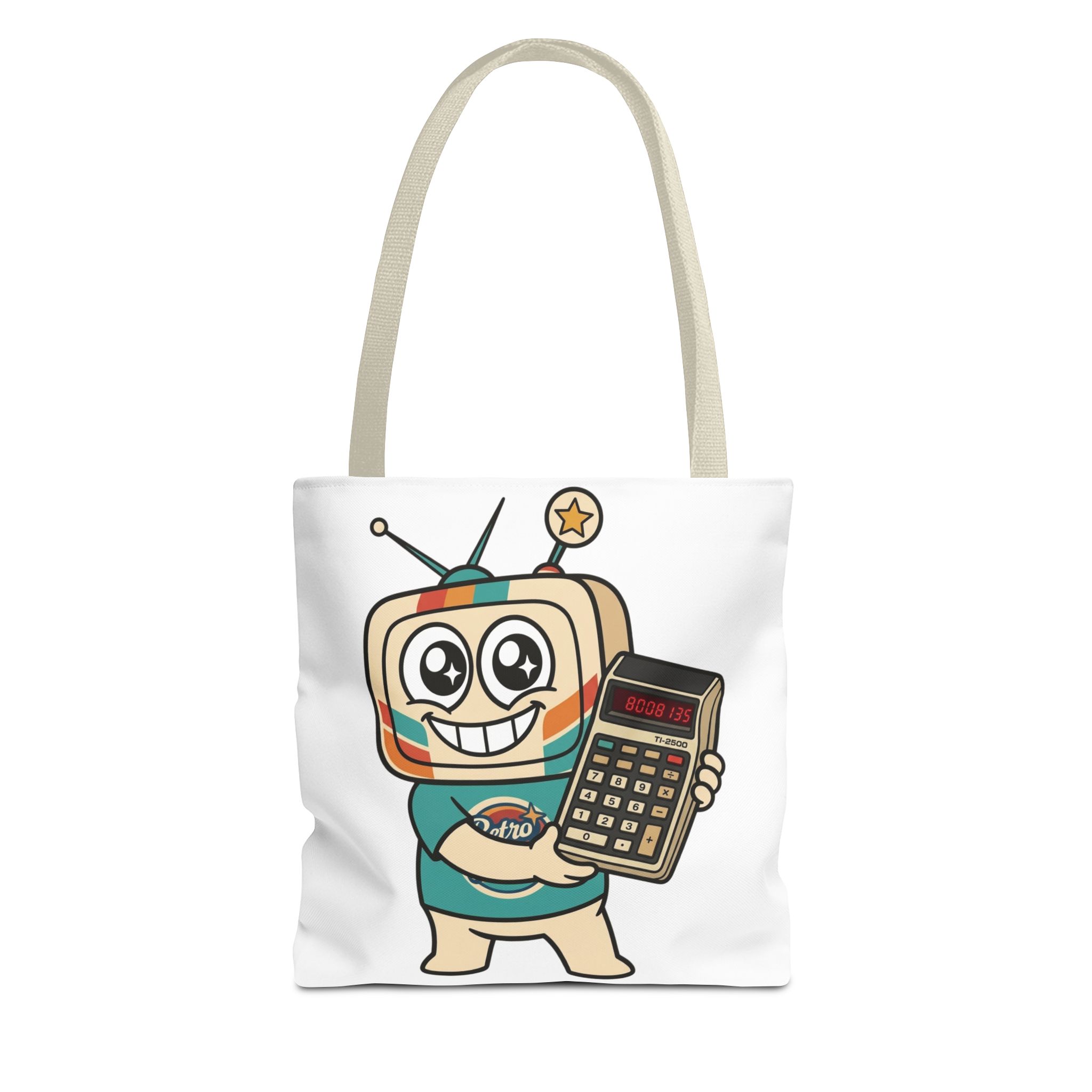 Retro Funny Tote Bag — BOOBIES — Vinty the Time Traveller — Calculator Humour Nostalgia Bag