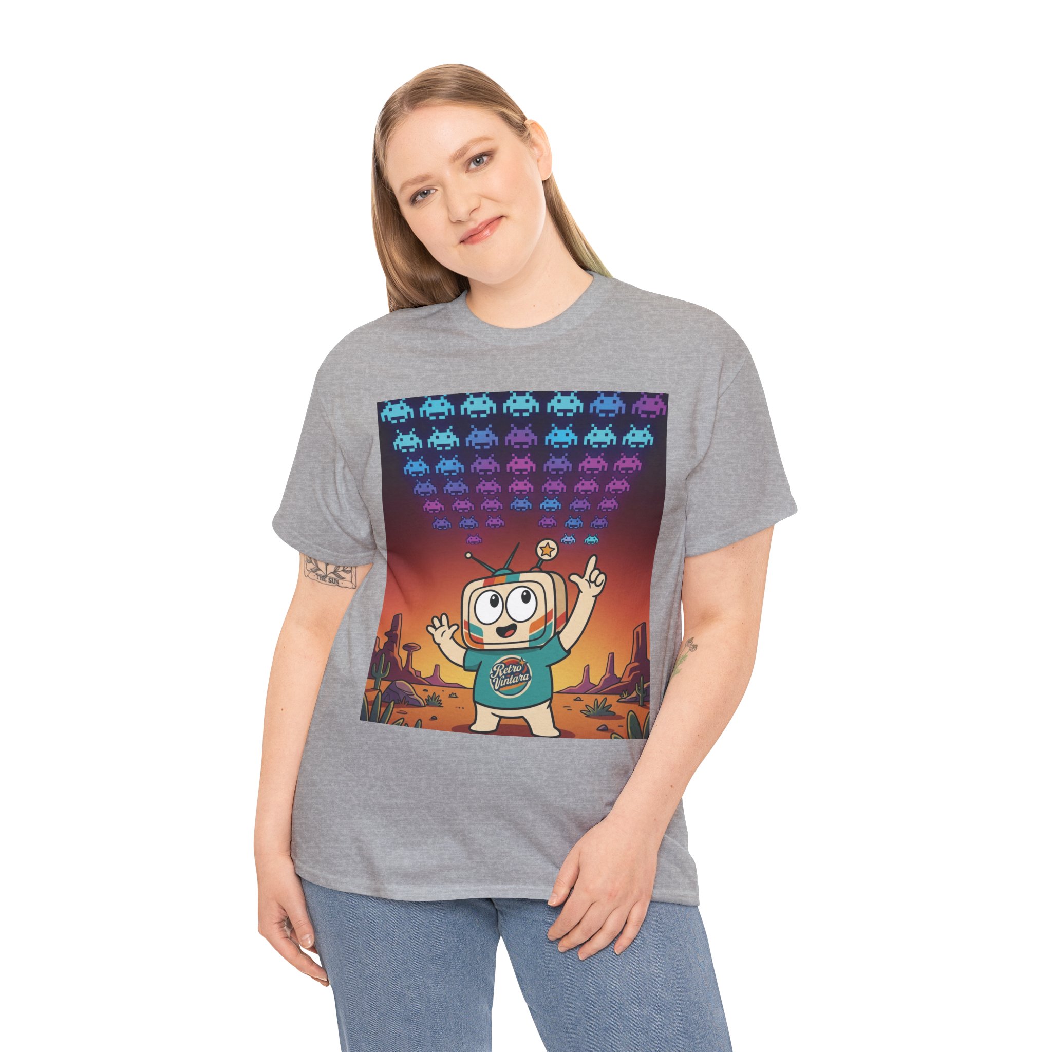 Title: Retro Gaming T-Shirt — Space Is Invading — Vinty the Time Traveller — Space Invaders Nostalgia Tee - Image 8