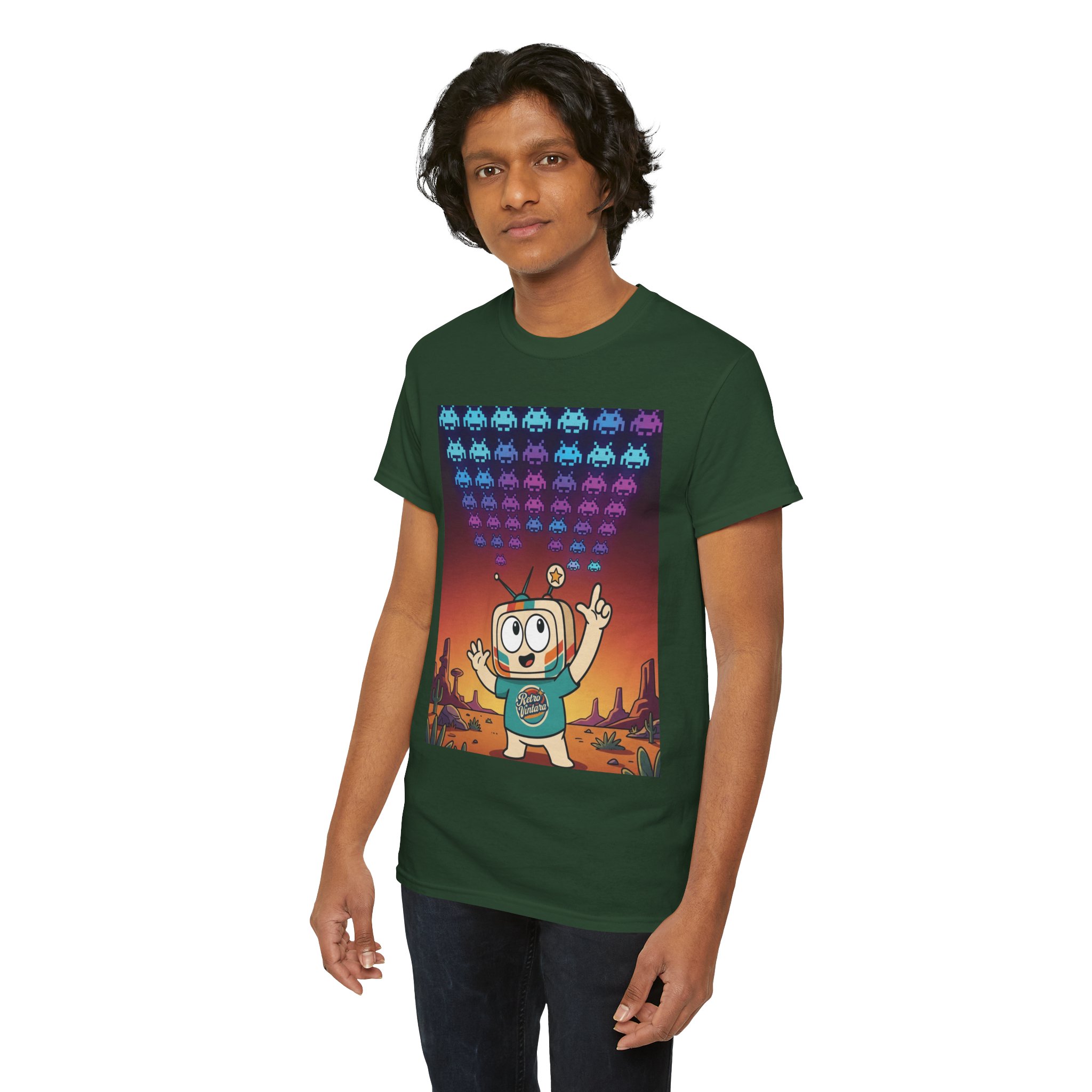 Title: Retro Gaming T-Shirt — Space Is Invading — Vinty the Time Traveller — Space Invaders Nostalgia Tee - Image 12