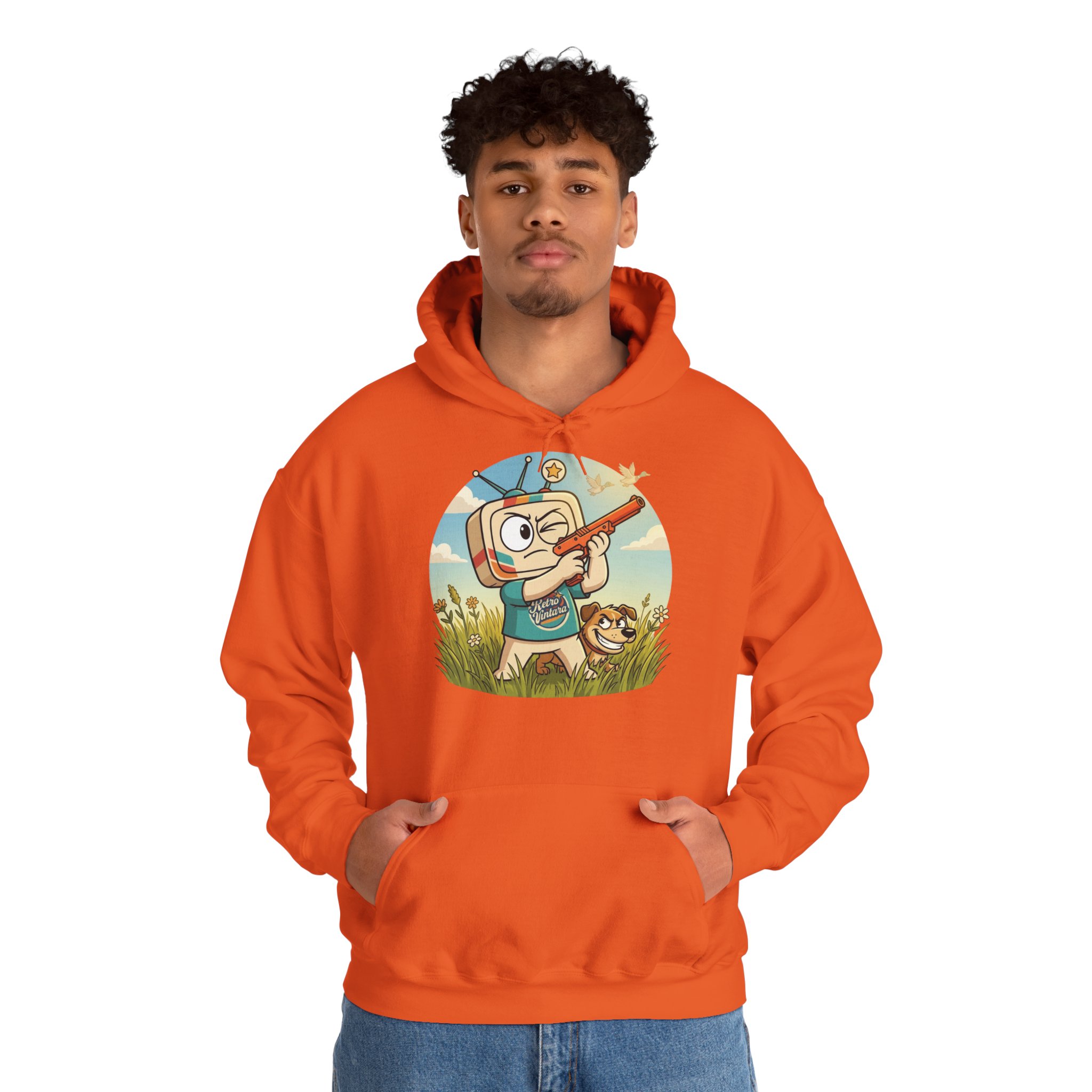 Retro Gaming Hoodie — Duck Season — Vinty the Time Traveller — Duck Hunt Nostalgia Hoodie - Image 10