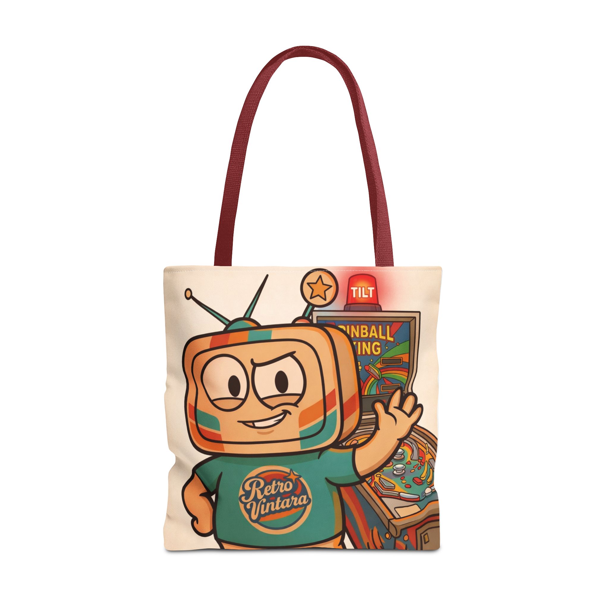 Retro Gaming Tote Bag — Tilt — Vinty the Time Traveller — 70s Pinball Nostalgia Bag - Image 6