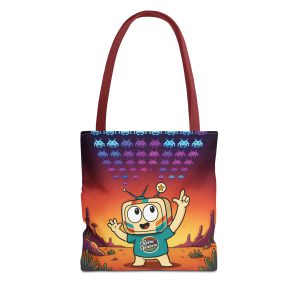 Retro Gaming Tote Bag — Space Is Invading — Vinty the Time Traveller — 70s Arcade Nostalgia Bag