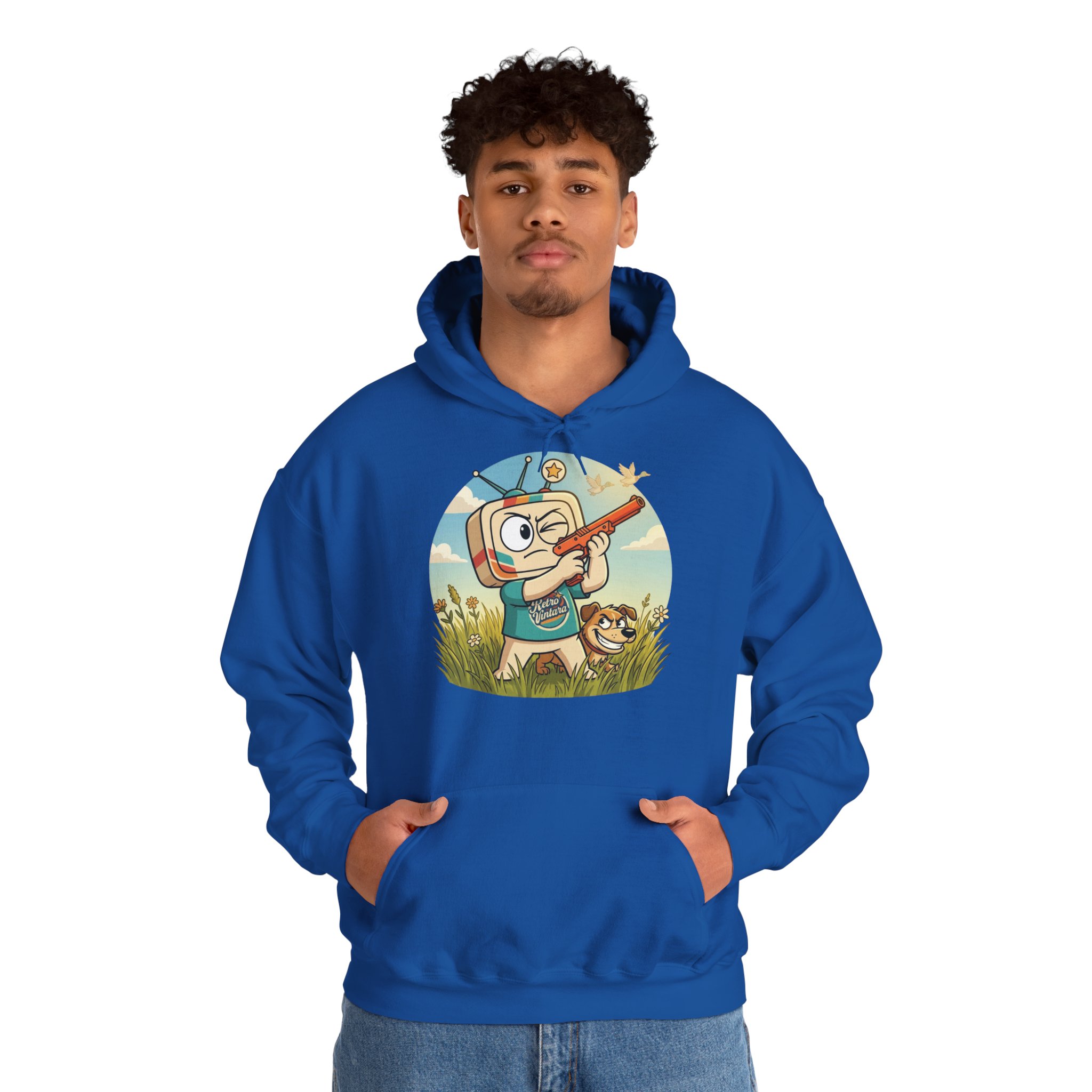 Retro Gaming Hoodie — Duck Season — Vinty the Time Traveller — Duck Hunt Nostalgia Hoodie