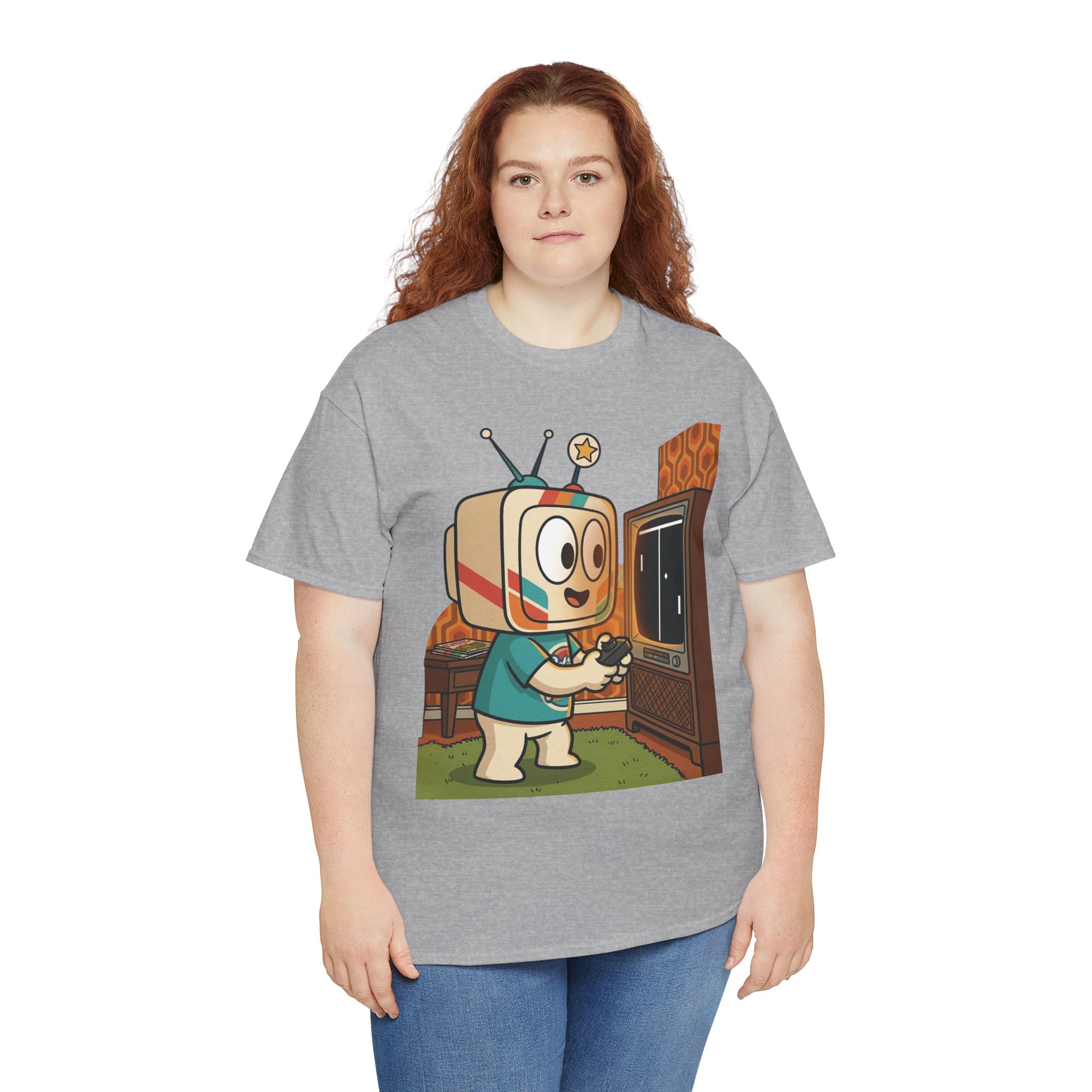 Retro TV-Head Gamer T-Shirt — Cute Vintage Video Game Tee