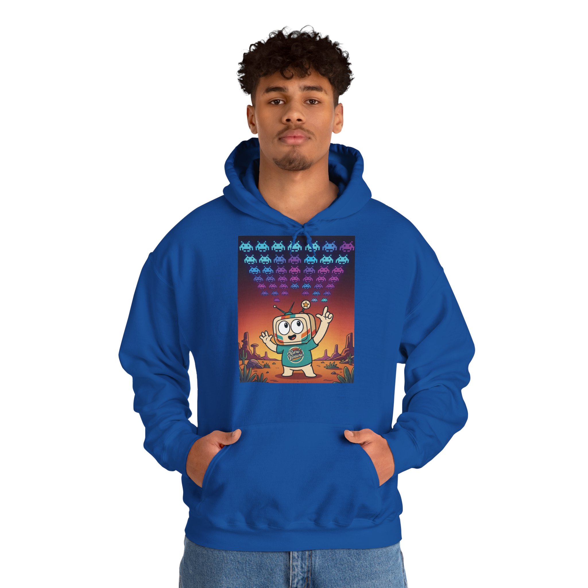 Retro Gaming Hoodie — Space Is Invading — Vinty the Time Traveller — 70s Arcade Nostalgia Hoodie - Image 12